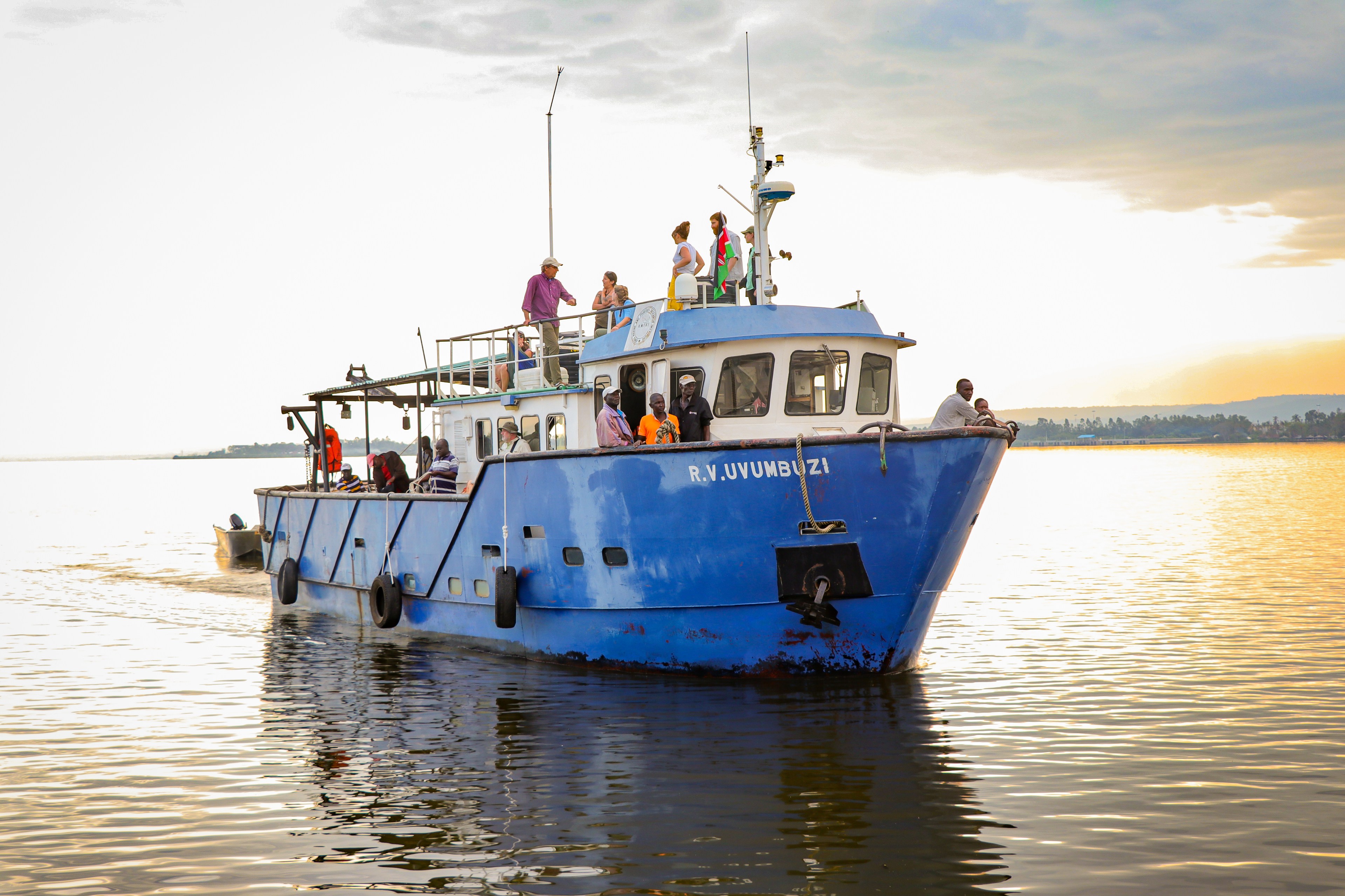 IMG-1043 BGSU researchers and other scientists ride a boat on Africa's Lake Victoria