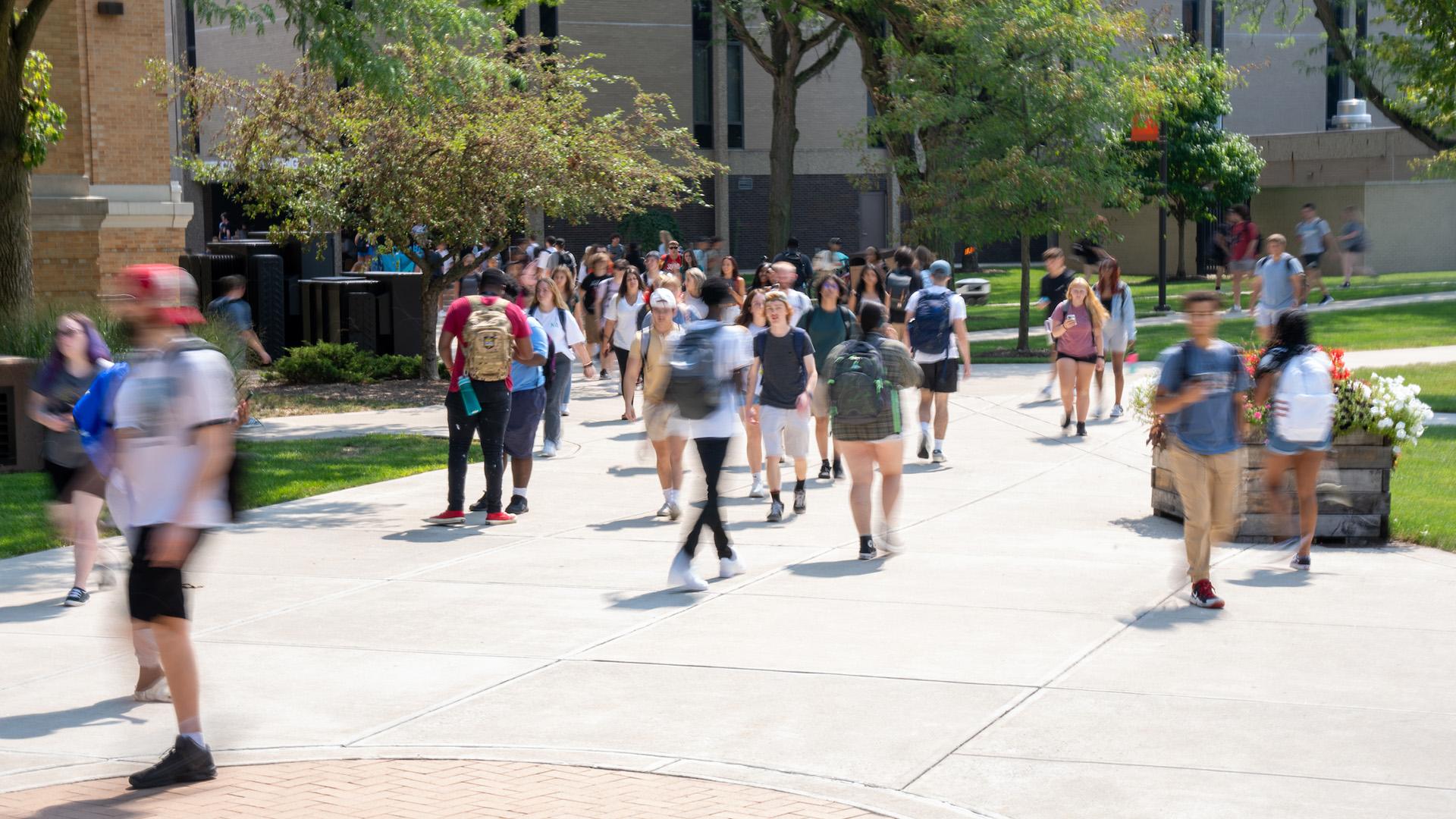 First day of classes on campus