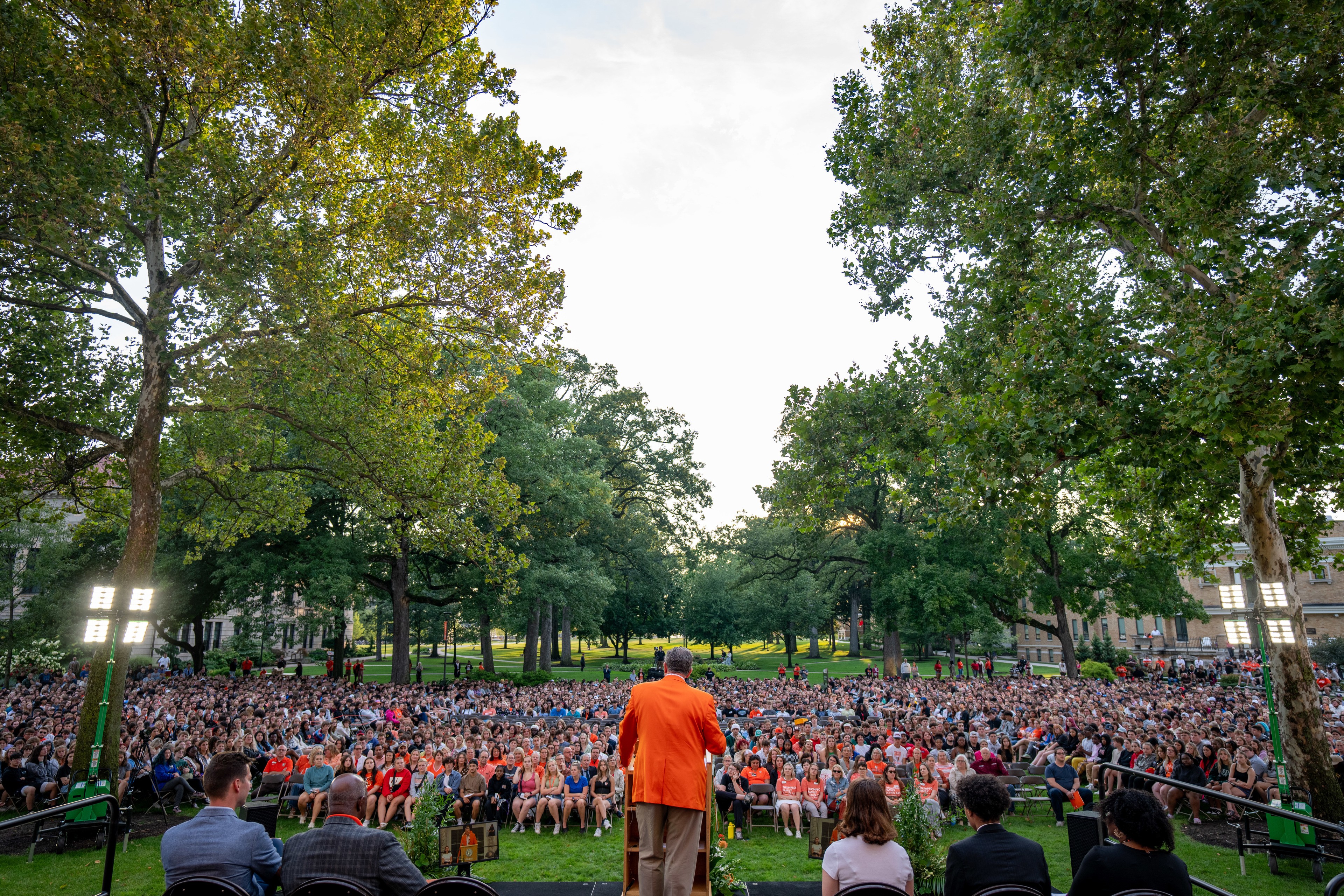 BGSU President Rodney K. Rogers addresses crowd at Convocation.